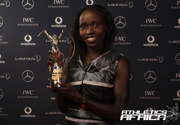 Vivian Cheruiyot at the Laureus Awards/ Photo: Getty/Laureus