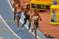 Defar leads Obiri and Burka during the 3000m yesterday/ Photo: Yomi Omogbeja