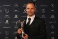 Oscar Pistorius of South Africa at the Winners Studio during the 2012 Laureus World Sports Awards at Central Hall Westminster on February 6, 2012 in London, England. (Photo by Tom Shaw/Getty Images for Laureus)