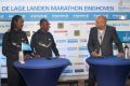 Sisay Jisa (ETH) & Tadesse Tola (ETH) with De Lage Landen Marathon Eindhoven race director Edgar de Veer / Photo credit: Studio CLACK