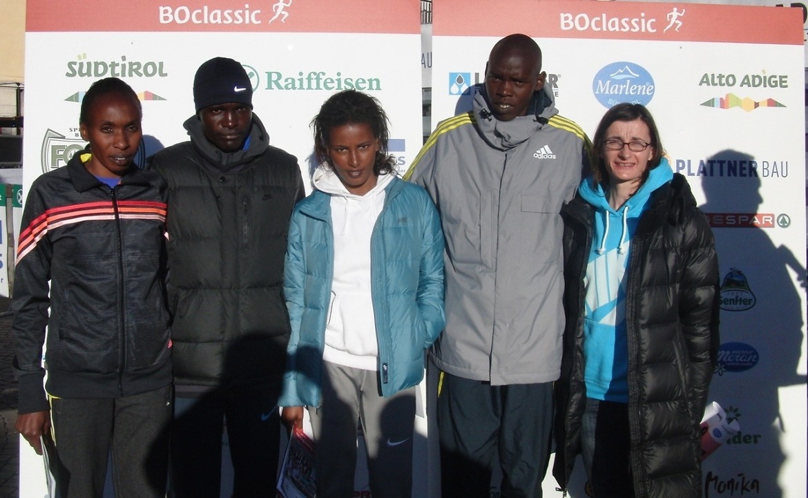 Gladys Cherono, Edwin Soi, Maryam Jamal, Wilson Kiprop, Christelle Daunay (Photo: BOclassic/Markus Kaserer)