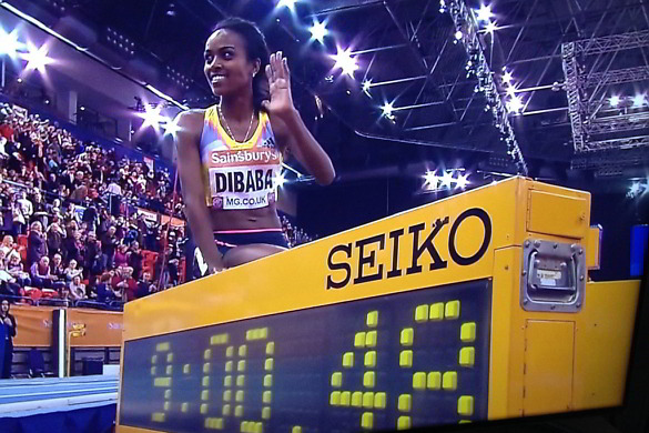 Genzebe Dibaba shatters World Indoor 2-Mile record in Birmingham