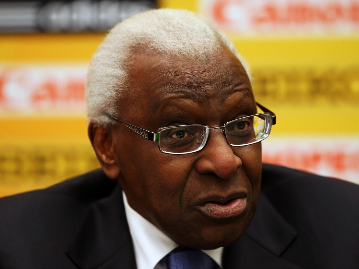 Lamine Diack, IAAF President during a press conference prior to the IAAF World Indoors, Sopot 2014 | Photo Credit: IAAF / Getty Images