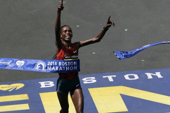 Rita Jeptoo wins third Boston Marathon in new course record