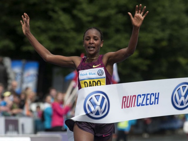 Prague Marathon 2014 women's race winner  Firehiwot Dado / Photo credit: Volkswagen Prague Marathon