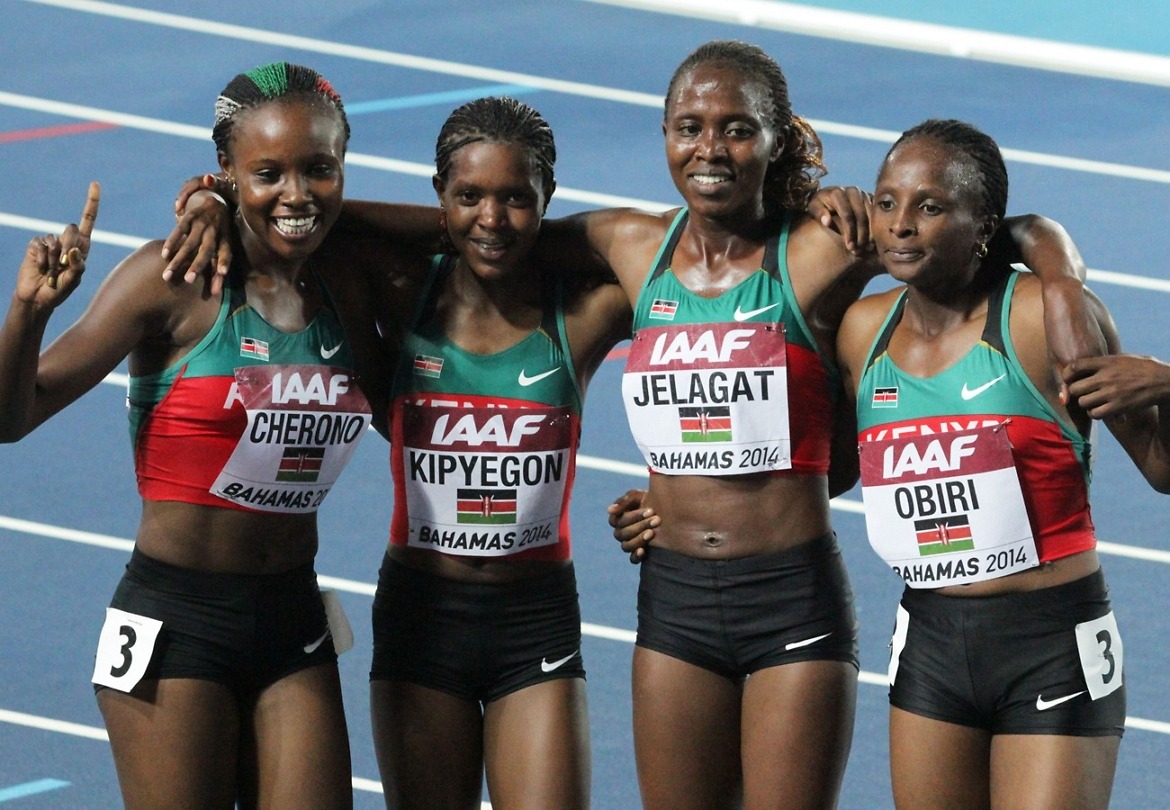 Kenya’s women’s 4x1500m quartet (Mercy Cherono, Faith Kipyegon, Irene Jelagat and Hellen Obiri)/ Photos credit: Derek Smith