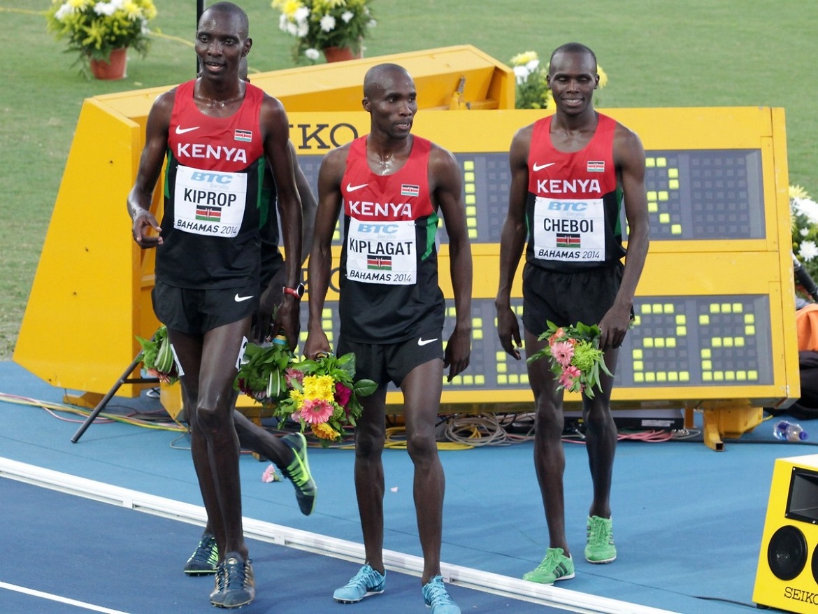 Kenya’s quartet of Collins Cheboi, Silas Kiplagat, James Magut and Asbel Kiprop sets a new World record of 14:22.22 in the Men’s 4x1500m / Photo credit: Derek Smith