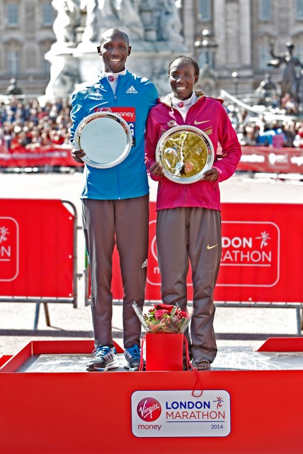 2014 London Marathon winners - Wilson Kipsang and Edna Kiplagat