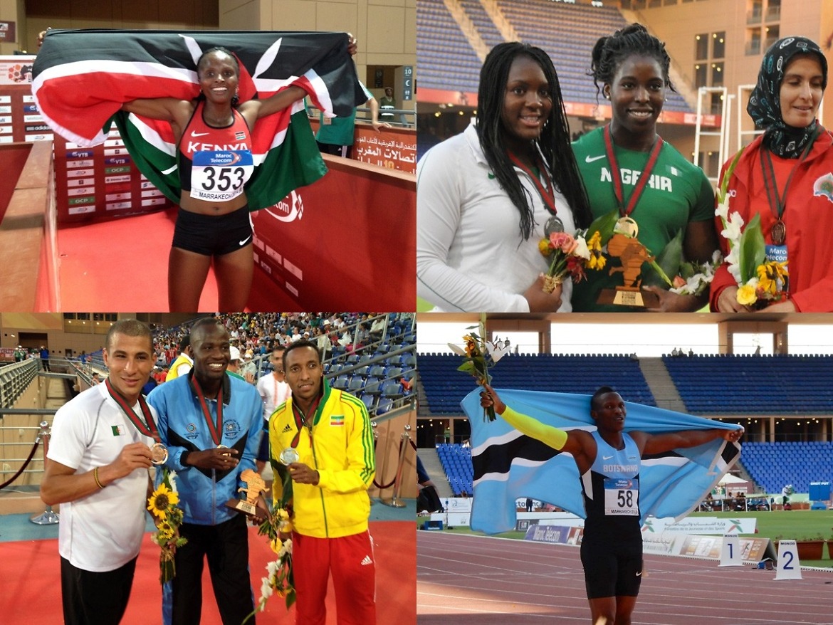 Winners on day 3 at the 19th African Senior Athletics Championships in Marrakech / Photo credit: Yomi Omogbeja