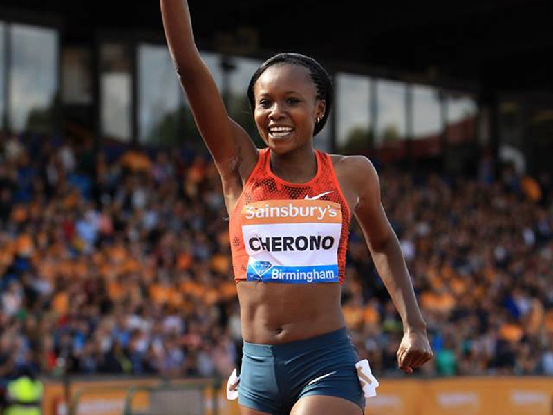 Kenya's Mercy Cherono set a new Diamond League record 9:11.49 to win the women's two miles in Birmingham / Photo credit: Jean-Pierre Durand