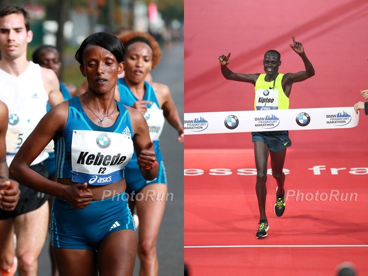 Mark Kiptoo and Aberu Kebede win BMW Frankfurt Marathon 2014 / Photo credit: Photorun.net