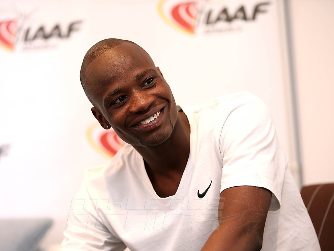 Nijel Amos speaks with the press in Monaco / Photo Credit: Giancarlo-Colombo / IAAF
