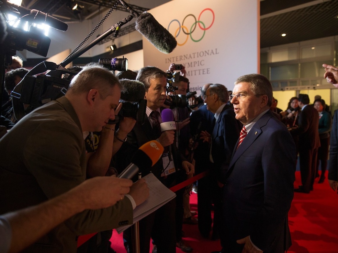IOC President Thomas Bach during the press conference at the 127th IOC Session in Monaco / Photo Credit: IOC Media / Flickr