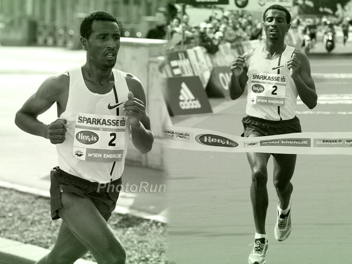 Ethiopian Sisay Lemma winning the Vienna City Marathon 2015 / Photo credit: PhotoRun.net
