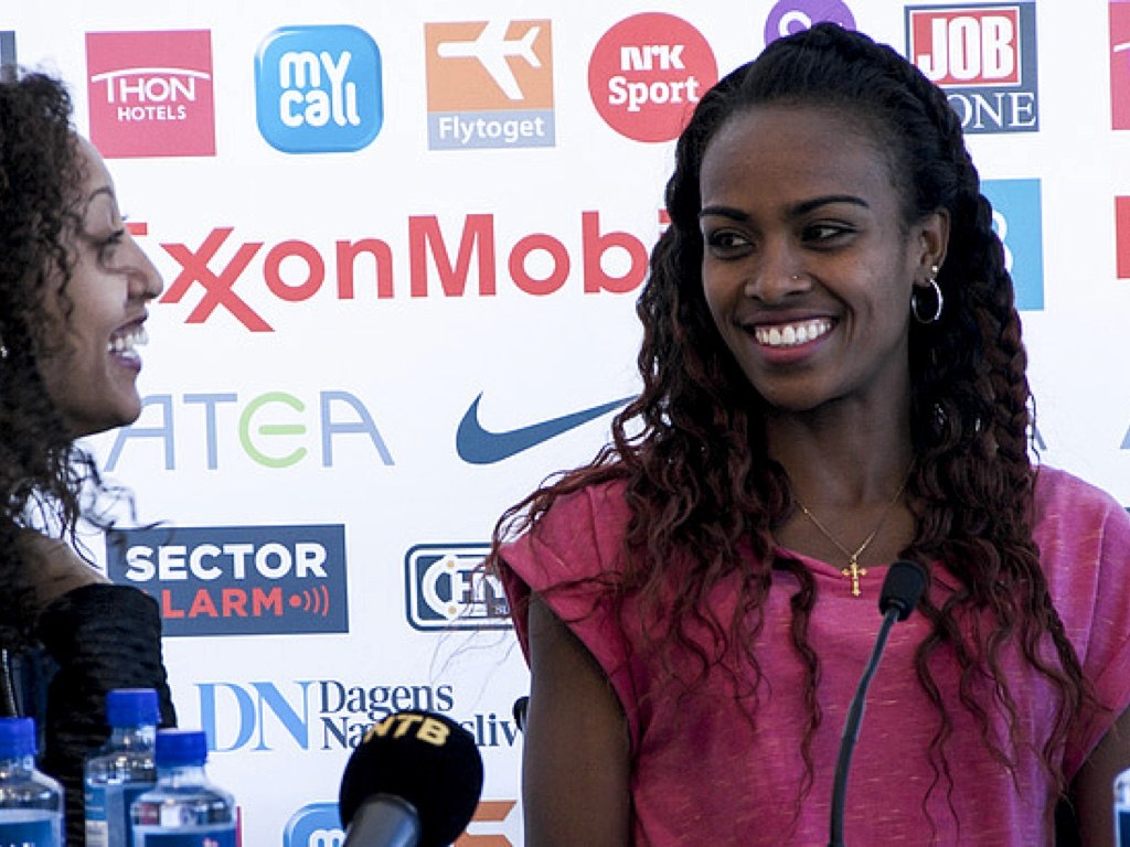 Ethiopia’s world indoor 3,000m champion, Genzebe Dibaba at the media conference in Oslo - IAAF Diamond league 2015 / Photo: Marina Heier / IAAF Diamond League