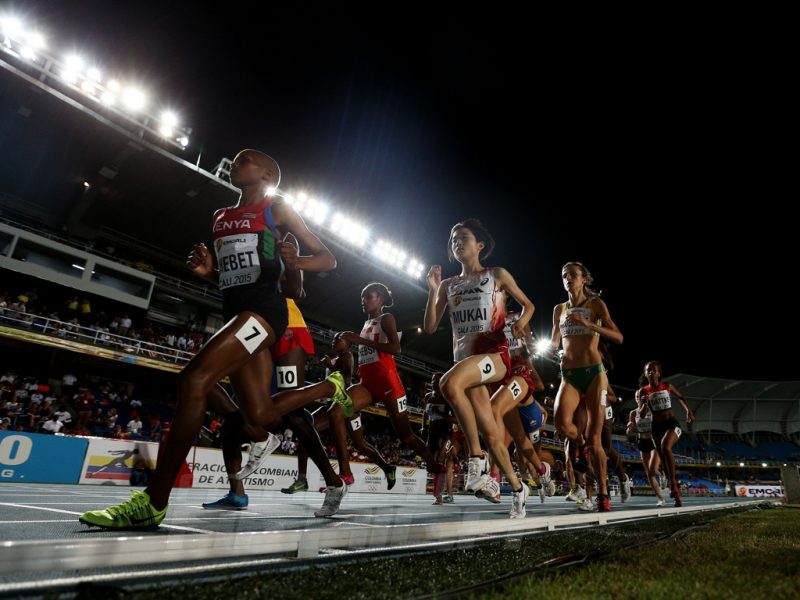 Emily Chebet Kipchumba of Kenya in action during the Girls 3000 Meters Final on day one of the IAAF World Youth Championships, Cali 2015 on July 15, 2015 at the Pascual Guerrero Olympic Stadium in Cali, Colombia. (Photo by Patrick Smith/Getty Images for IAAF)