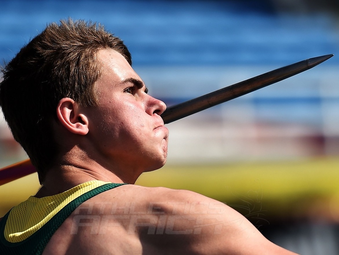 Paul Jacobus Botha of South Africa in action during the Boys Javelin Throw Final on day five of the IAAF World Youth Championships, Cali 2015