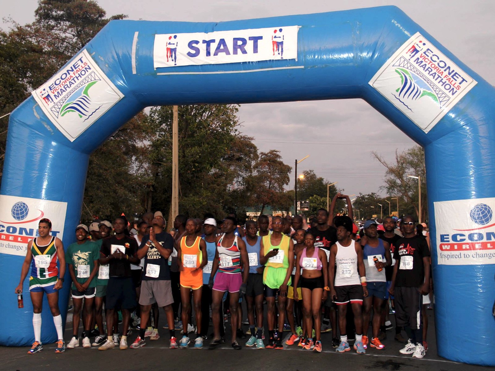 The start line at the 2015 Econet Wireless Victoria Falls Marathon