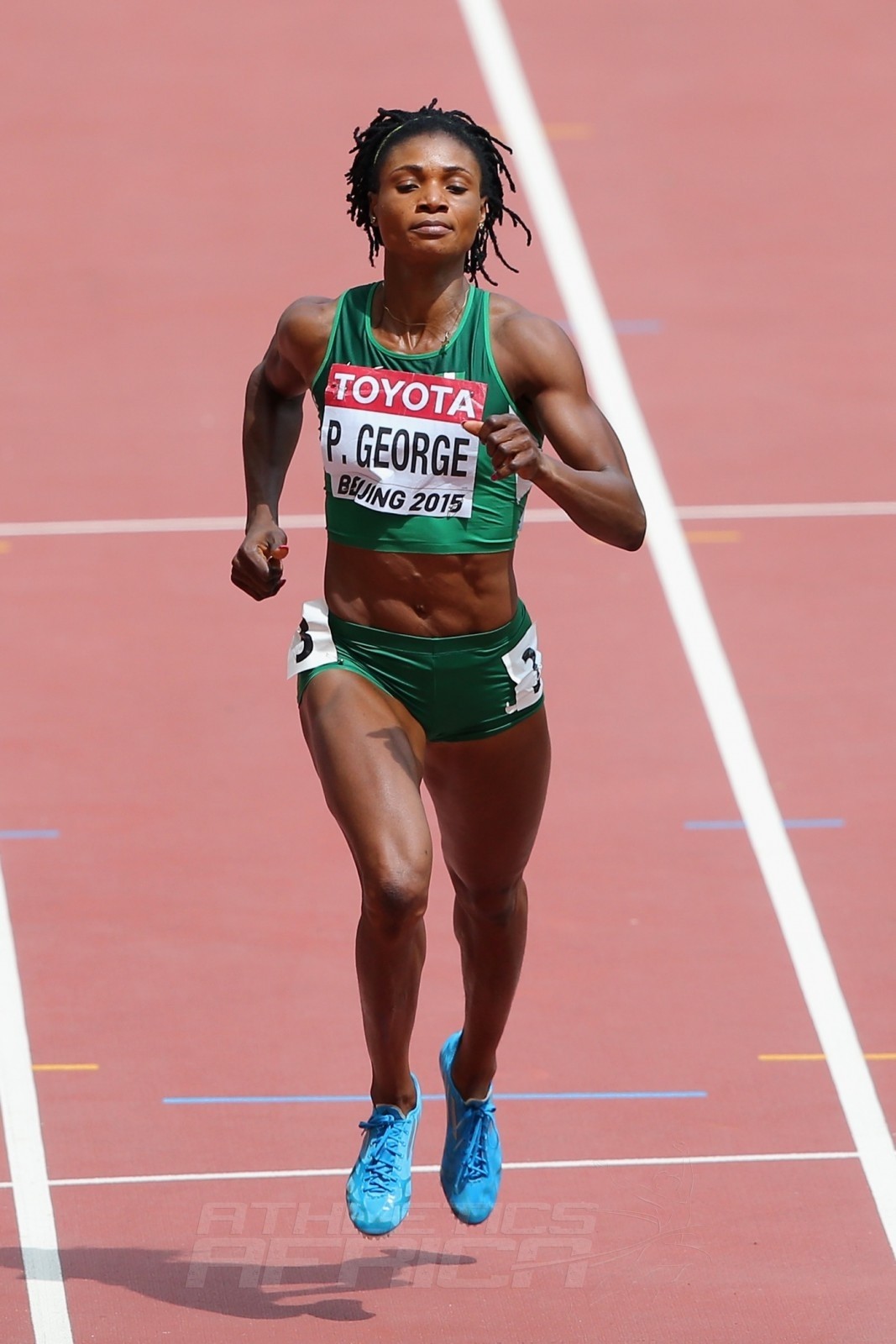 Patience Okon George of Nigeria competes in the Women's 400 metres heats during day three of the 15th IAAF World Athletics Championships Beijing 2015 at Beijing National Stadium on August 24, 2015 in Beijing, China.  (Photo by Lintao Zhang/Getty Images for IAAF) 