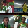 The podium winners on day 2 at the 11th African Games - Brazzaville 2015
