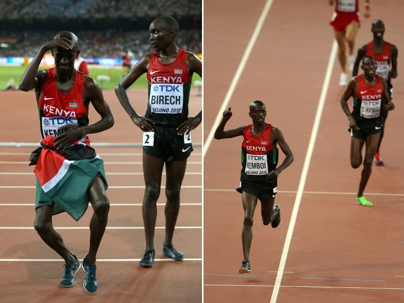 Ezekiel Kemboi on day three of the 15th IAAF World Athletics Championships Beijing 2015 on August 24, 2015 / Photo credit: Getty Images for the IAAF
