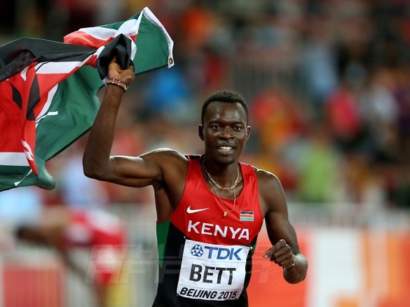 nicholasbett-day4-beijing2015 Nicholas Bett of Kenya after winning men's 400m hurdles final on Day 4 at the 2015 IAAF World Championships in Beijing, China / Photo credit: Getty Images for the IAAF