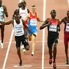Nijel Amos of Botswana, David Rudisha of Kenya and Musaeb Balla of Qatar cross the finish line in the men's 800m semi-final during day two of the IAAF World Championships Beijing 2015 at Beijing National Stadium on August 23, 2015 (Getty Images)