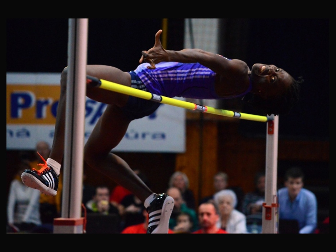 Nigeria's Doreen Amata soaring to new Nigerian record of 1.93m at the Banskobystrická latka 2016, Banská Bystrica, 4 Februay, 2016 / Photo credit: SITA/Jakub Julény