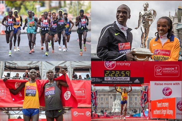 London Marathon: Kipchoge smashes course record, Sumgong edges Tufa