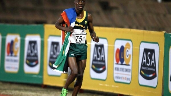 Stephen Mokoka wins men's 10000m at the 2016 African Senior Championships in Durban