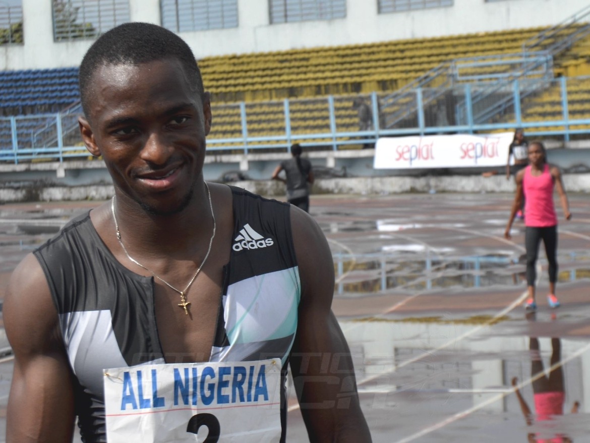 Seye Ogunlewe retains All-Nigeria 100m crown in Sapele 2016 / Photo credit: AFN