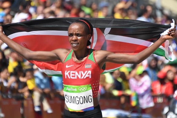 Rio 2016: Sumgong claims first Olympic marathon gold for Kenya