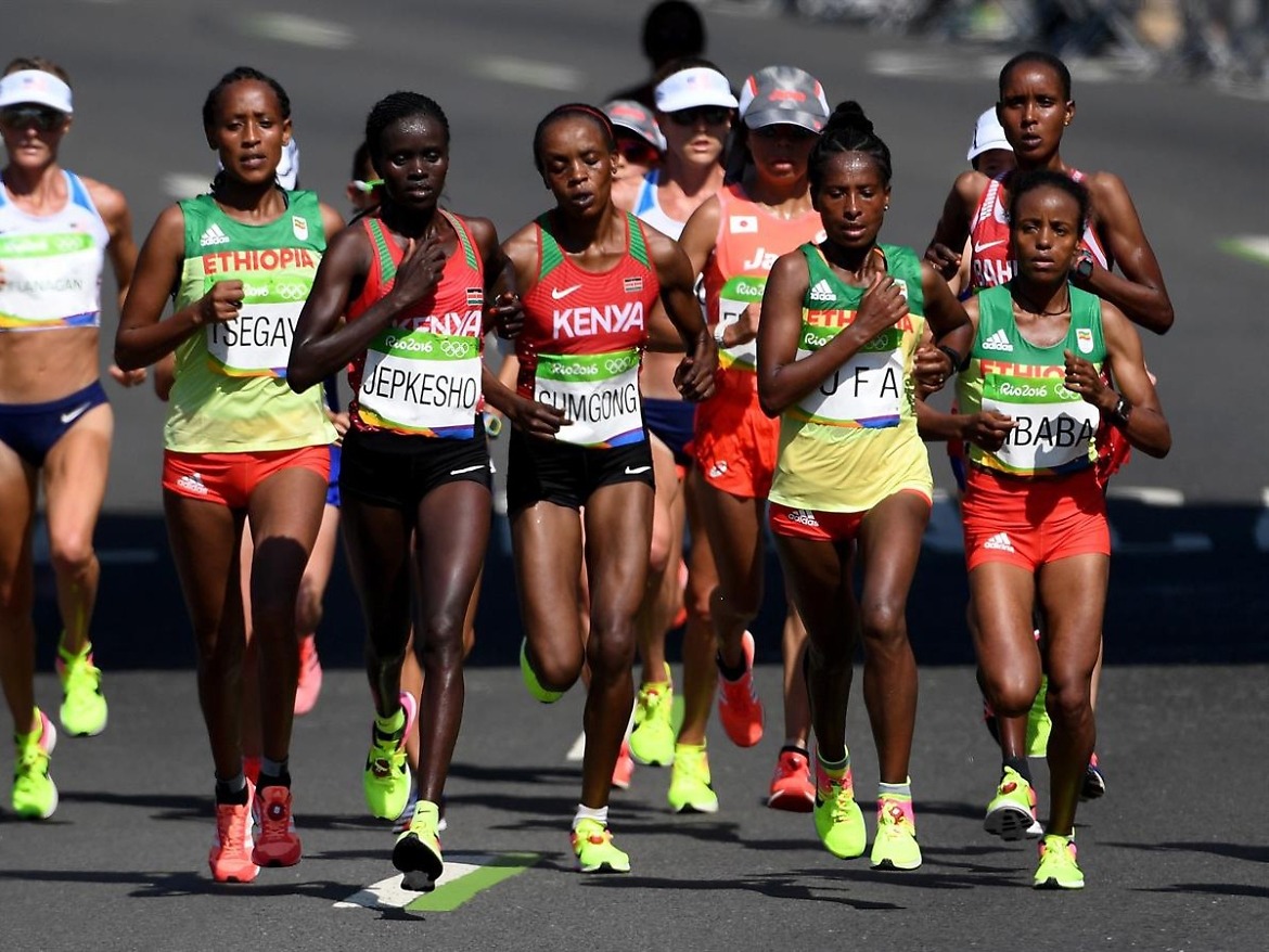 African athletes during the women's marathon at Rio 2016 Olympics / Photo credit: Norman Katende