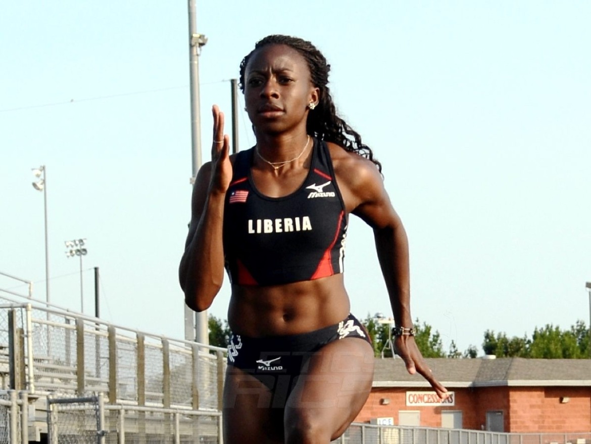 Liberian 100m and 200m specialist Phobay Kutu-Akoi in practice / Photo Credit: Phobay Kutu-Akoi