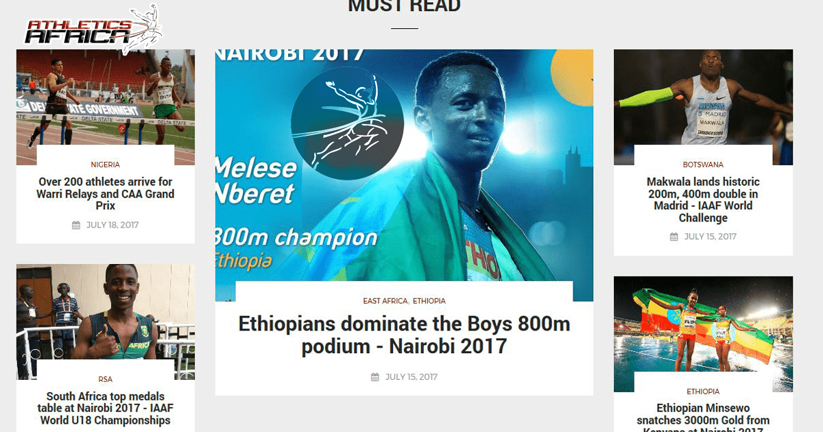 AthleticsAfrica.com for the latest athletics news, events, information, comment, analysis, results, images and videos from the heart of Africa on mobile and web