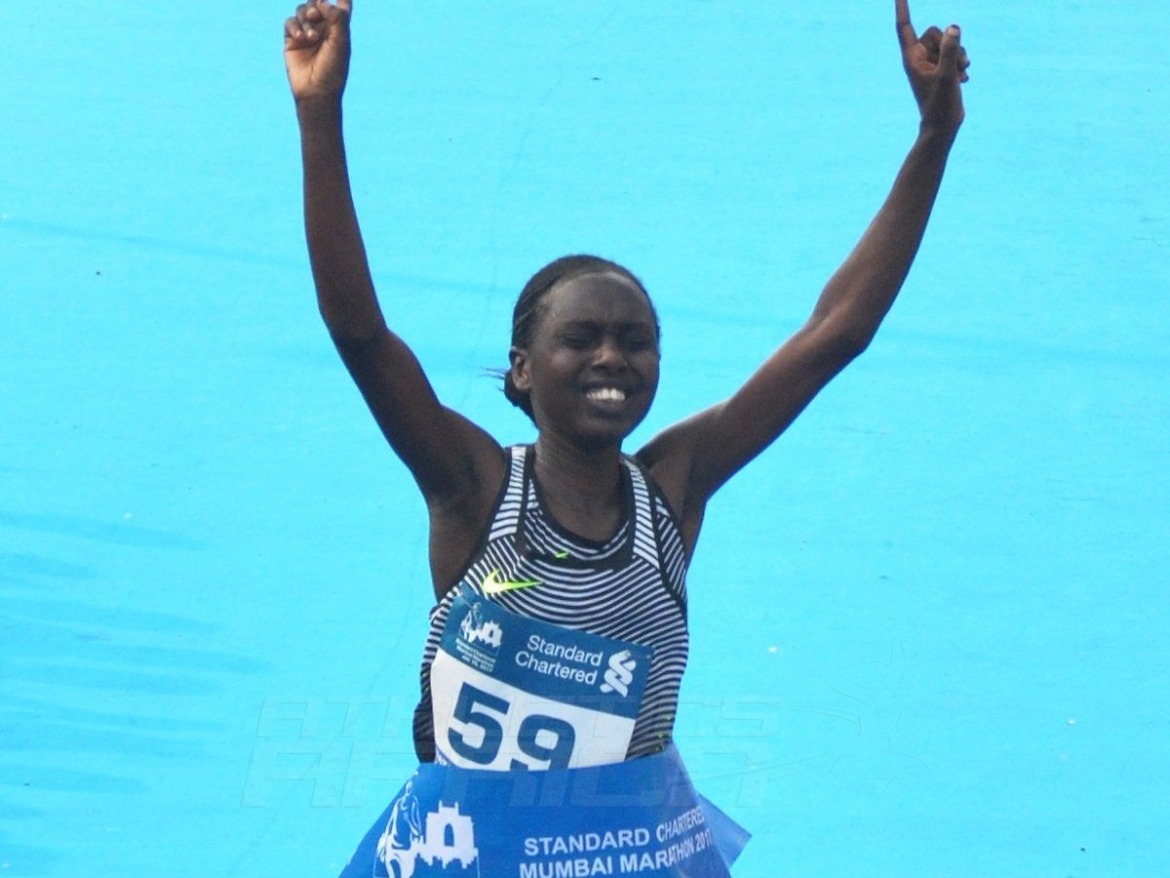 Defending women's champion Bornes Kitur, from Kenya / Photo Credit: Procam International