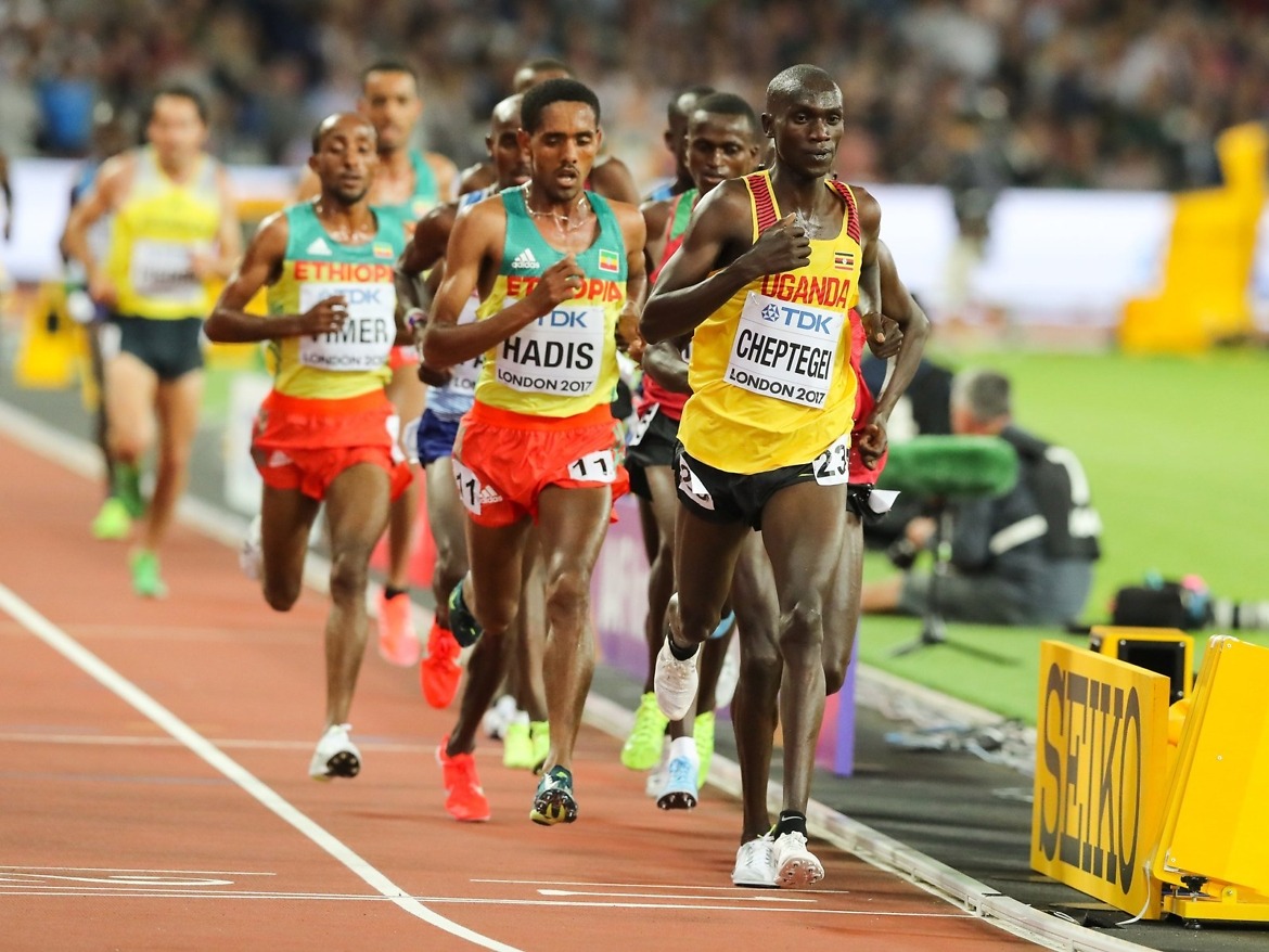 Joshua Cheptegei in action. Photo Credit: Roger Sedres/Image SA