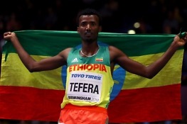 Tefera breaks world indoor 1500m record in Birmingham
