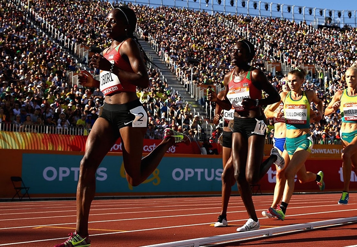 Kenya's Hellen Obiri on her way to winning the Commonwealth 5000m title at Gold Coast 2018 / Photo Getty Images