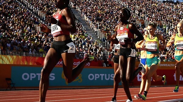 Kenya's Hellen Obiri on her way to winning the Commonwealth 5000m title at Gold Coast 2018 / Photo Getty Images