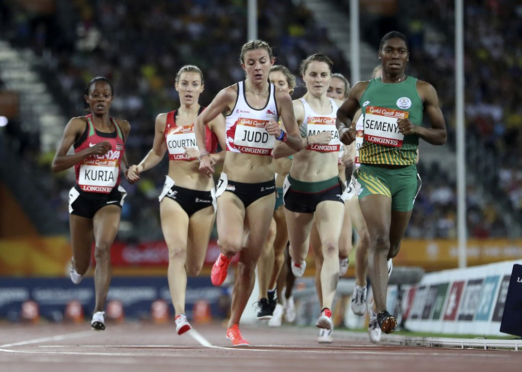 Caster Semenya on her way to win the Commonwealth Games women's 1500m final at Gold Coast 2018 / Photo Credit: Getty