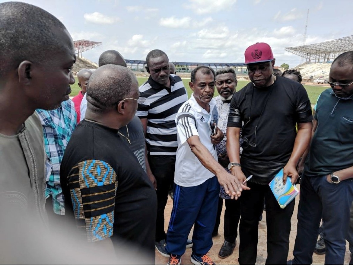 Vivian Gungaram led the Confederation of African Athletics (CAA) inspection team visit Asaba, Nigeria host venue of the 2018 African Senior Athletics Championships / Photo: LOC