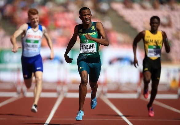 sokwakhana-zazini-tampere-2018-race Sokwakhana Zazini of South Africa wins the 400m hurdles at the IAAF World U20 Championships Tampere 2018 / Photo Credit: Getty Images for IAAF