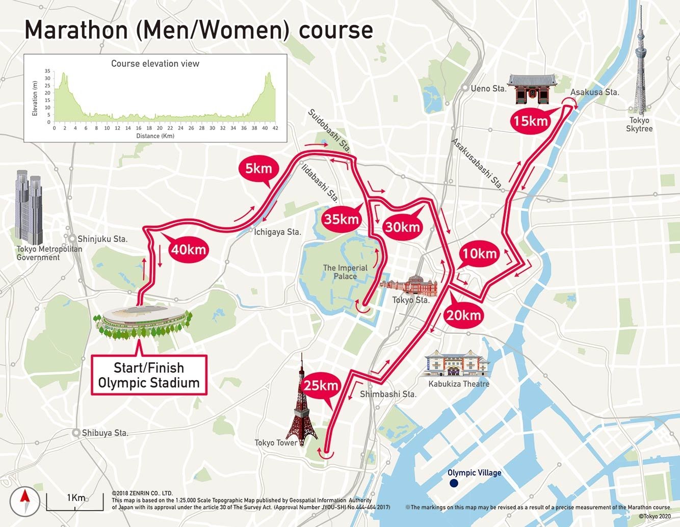 Maps of the marathon events / Photo credit: Tokyo 2020 LOC