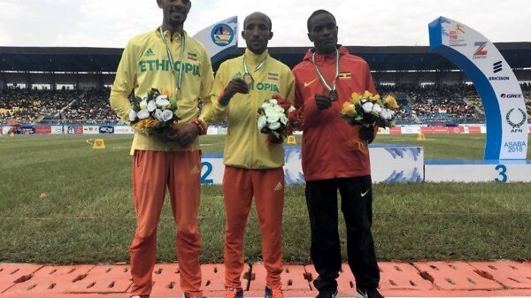 Ethiopian Jemal Yimer Mekonnen wins the men's 10,000m title to claim the first gold medal of Asaba 2018 CAA African Senior Championships. / Photo creidt: Yomi Omogbeja