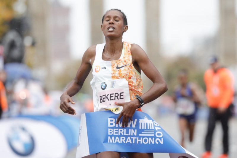 Ashete Bekere wins at the Berlin-Marathon 2019 / credit: SCC EVENTS / Norbert Wilhelmi