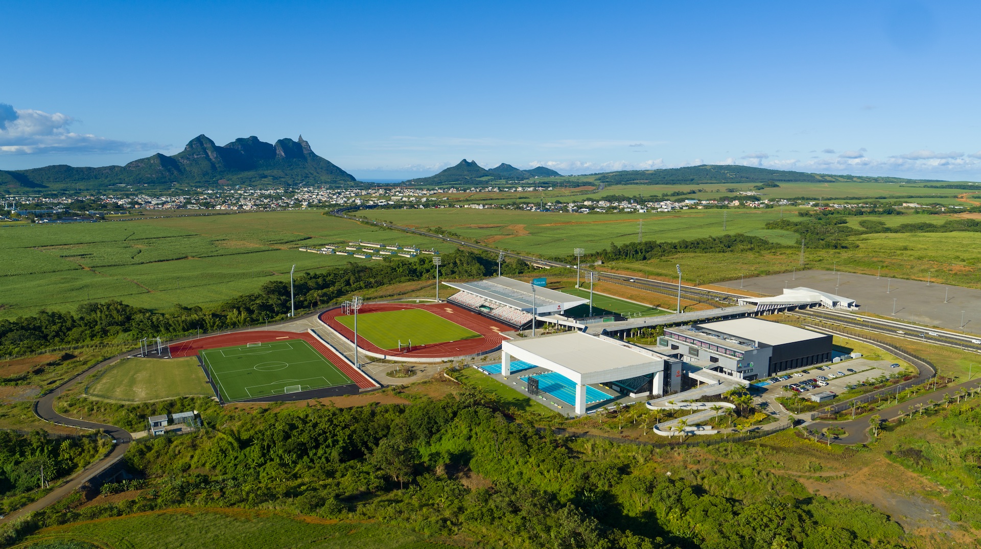 Aerial view of the Côte d'Or National Sports Complex in Mauritius / credit: Côte d'Or NSC