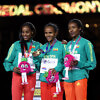 Ethiopians Guday Tsegay, Axumawit Embaye and Hirut Meshesha on the podium / Credit: Getty Images for World Athletics
