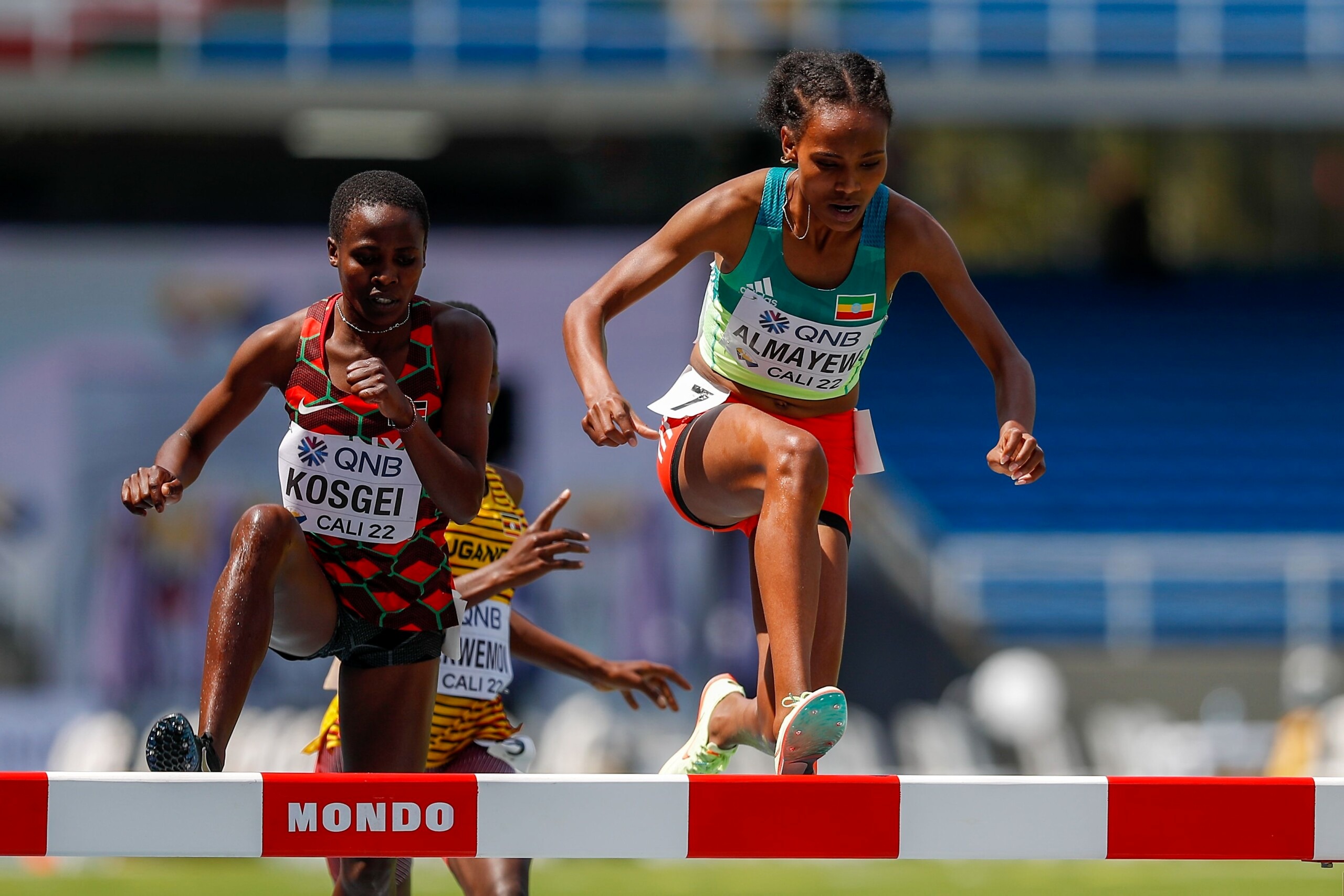 Sembo Almayew, Ethiopia - the World U20 3000m steeplechase champion from Cali 22.