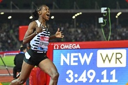 Kipyegon smashes 1500m world record with 3:49.11 in Florence